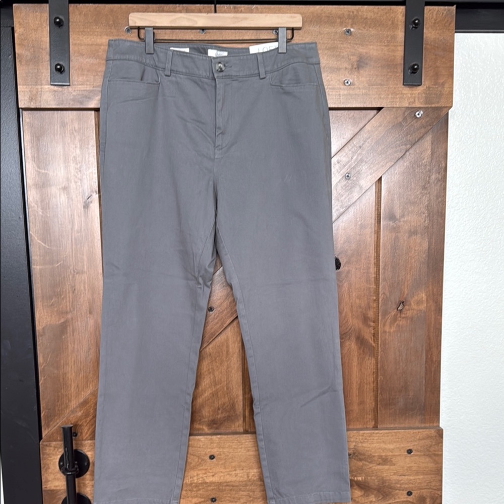 Loft Outlet Slim Straight Gray Pants Size 12 NWT
